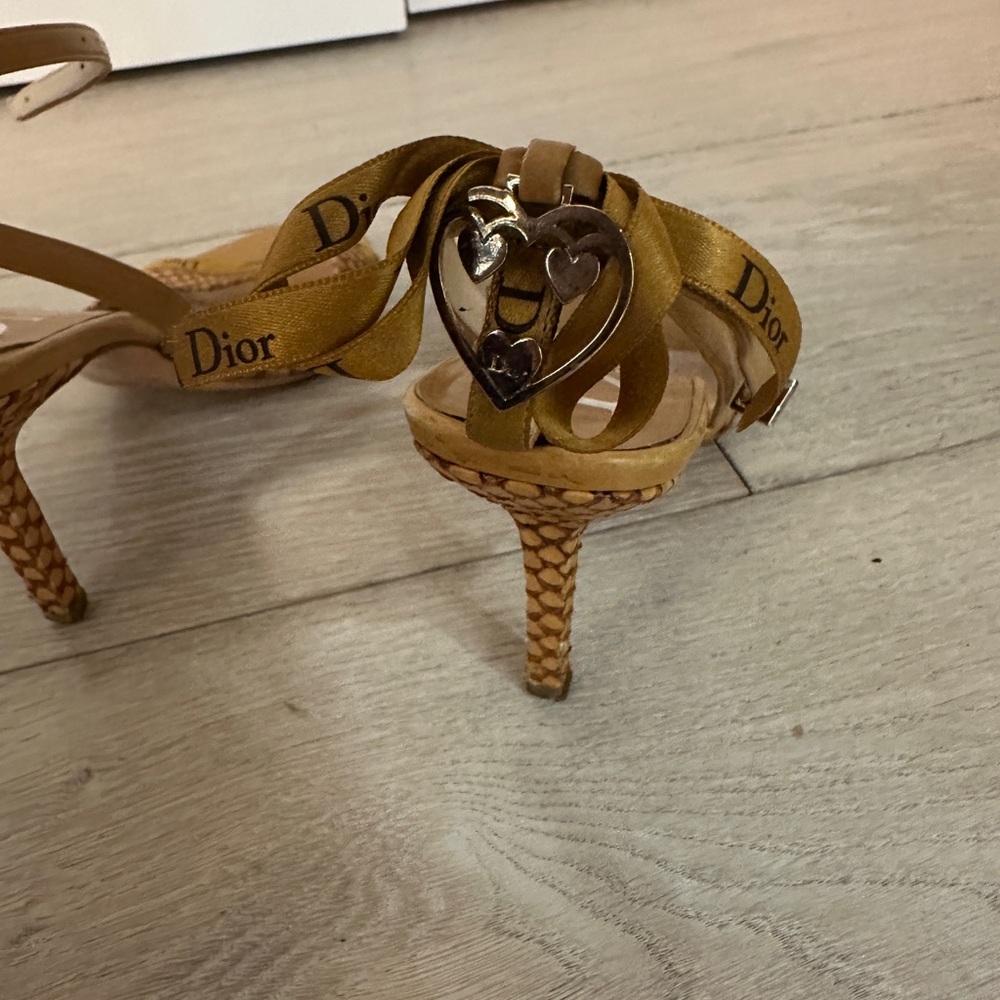 Dior Women's Gold Strappy Heels - Picture 3 of 4